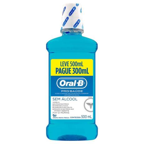 Antisséptico Bucal Oral-B Pró-Saúde 500ml - Oral b Menor preço em Antisséptico Bucal Oral-B Pró-Saúde 500ml - Oral b