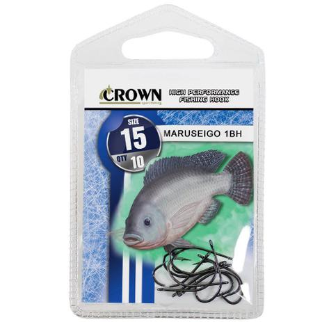 Anzol Crown Maruseigo para Tilápia 1-BH Black Preto Número 15 Cartela com 10 Unidades Menor preço em Anzol Crown Maruseigo para Tilápia 1-BH Black Preto Número 15 Cartela com 10 Unidades