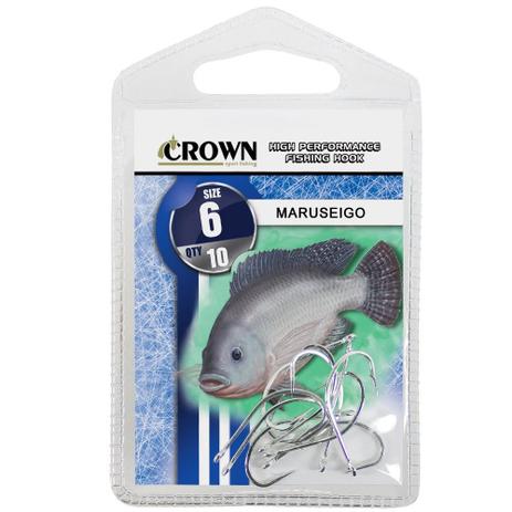Anzol Crown Maruseigo para Tilápia Niquel Prata Número 06 Cartela com 10 Unidades Menor preço em Anzol Crown Maruseigo para Tilápia Niquel Prata Número 06 Cartela com 10 Unidades