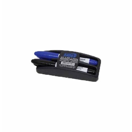 Apagador para quadro branco + 2 pinceis azul e preto - Radex Menor preço em Apagador para quadro branco + 2 pinceis azul e preto - Radex