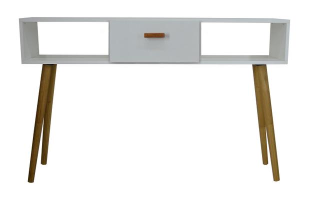Aparador 2 Nichos Portinha Hall Pé Palito Lateral Mesa Apoio MDF Retrô - Móveis Bolzan Menor preço em Aparador 2 Nichos Portinha Hall Pé Palito Lateral Mesa Apoio MDF Retrô - Móveis Bolzan