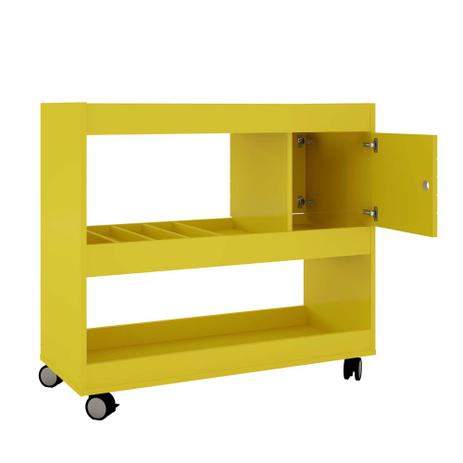 aparador barzinho com rodas amarelo para sala adega carrinho - Bechara é boa?
