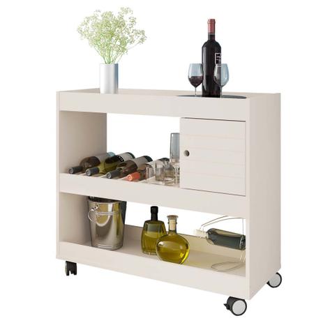 Aparador Barzinho Com Rodas bege Para Sala Adega Carrinho - Bechara é boa?