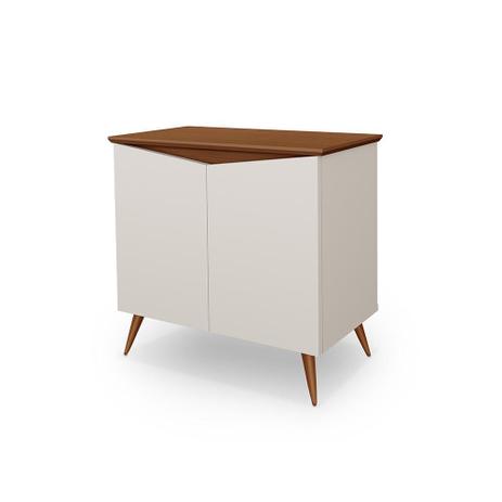 Aparador Buffet Encanto 2 Portas Retrô Com Pés De Madeira Off White / Freijó - Maria Móveis Menor preço em Aparador Buffet Encanto 2 Portas Retrô Com Pés De Madeira Off White / Freijó - Maria Móveis