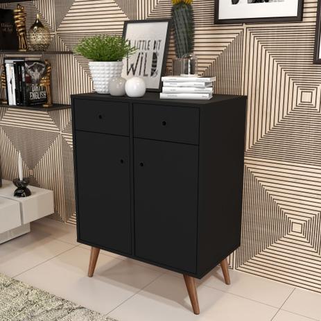 Aparador Buffet Living Retrô - Preto - RPM Móveis Menor preço em Aparador Buffet Living Retrô - Preto - RPM Móveis