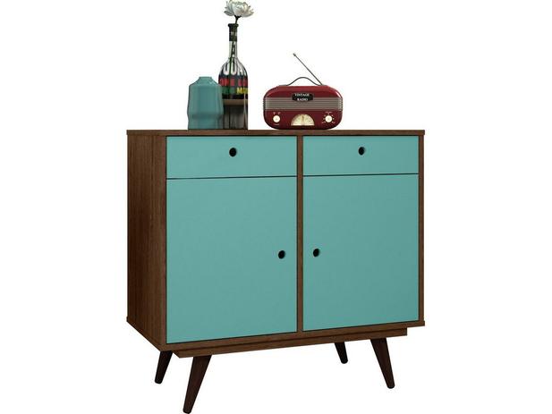 Aparador Buffet Retrô 90 Rustik Carv Rlv.Turquesa Acetinado - 10733315565 - Olivar Menor preço em Aparador Buffet Retrô 90 Rustik Carv Rlv.Turquesa Acetinado - 10733315565 - Olivar