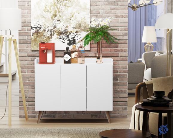 Aparador Buffet Retrô Pés Palito 3 Portas Galhardo Prime - Branco - Lojas GD Menor preço em Aparador Buffet Retrô Pés Palito 3 Portas Galhardo Prime - Branco - Lojas GD