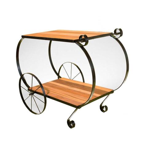 Aparador Carrinho Bar em Madeira de Demolição e Ferro 65x65cm - Decore pronto Menor preço em Aparador Carrinho Bar em Madeira de Demolição e Ferro 65x65cm - Decore pronto