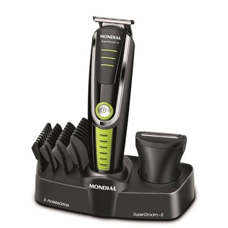 Aparador de Pelos Mondial BG-04, 6 em 1, Preto/Verde - Bivolt Menor preço em Aparador de Pelos Mondial BG-04, 6 em 1, Preto/Verde - Bivolt