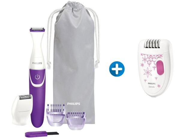 Aparador de Pelos Philips Bikini Genie - Seco ou Molhado + Depilador Elétrico Philips Menor preço em Aparador de Pelos Philips Bikini Genie - Seco ou Molhado + Depilador Elétrico Philips