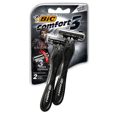 Aparelho Barbear Bic Comfort 3 Black Night Com 2 Unid Menor preço em Aparelho Barbear Bic Comfort 3 Black Night Com 2 Unid
