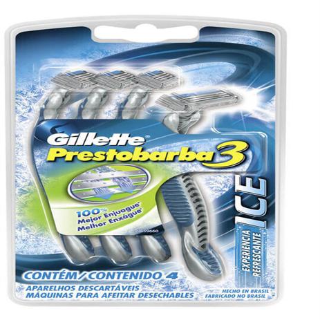 Aparelho barbear gillette prestobarba c/4 prestobarba3 ice sm - Sem marca Menor preço em Aparelho barbear gillette prestobarba c/4 prestobarba3 ice sm - Sem marca