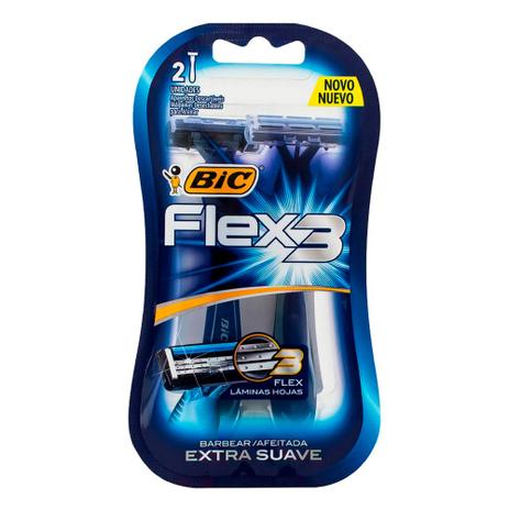 Aparelho de Barbear Bic Descartável Flex 3 Lâminas 2 Unidades Menor preço em Aparelho de Barbear Bic Descartável Flex 3 Lâminas 2 Unidades