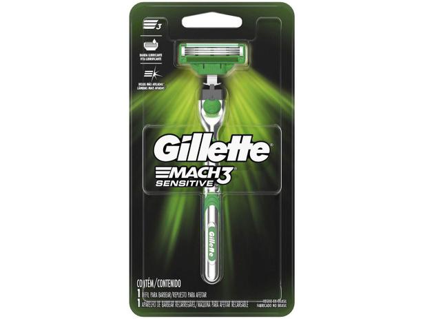 Aparelho de Barbear Gillette - Mach3 Sensitive + 1 Carga