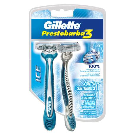 Aparelho de Barbear Gillette Prestobarba 3 Ice - Contém 2 Menor preço em Aparelho de Barbear Gillette Prestobarba 3 Ice - Contém 2
