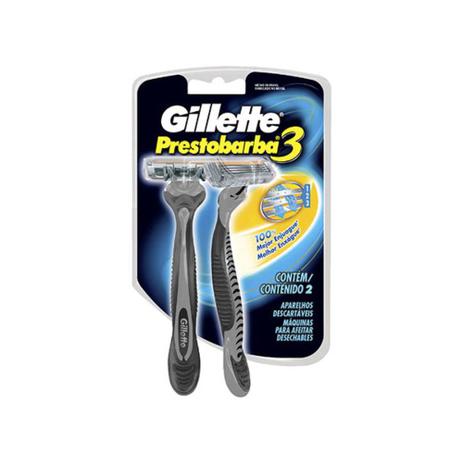 Aparelho de Barbear Gillette Prestobarba 3 Masculino - Contém 2 Menor preço em Aparelho de Barbear Gillette Prestobarba 3 Masculino - Contém 2