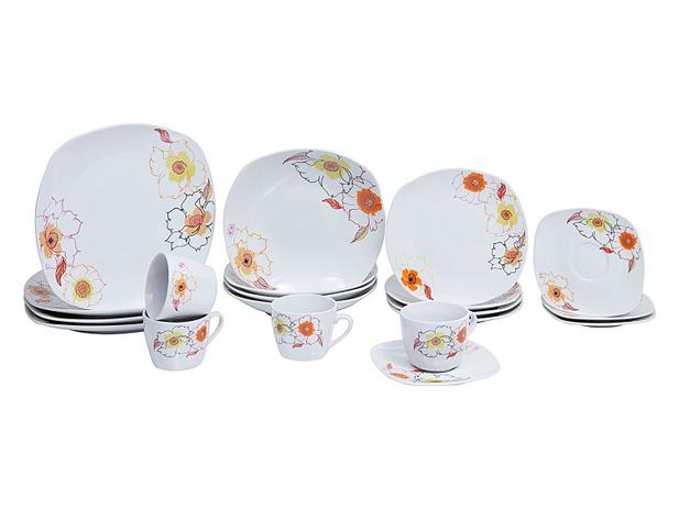 Aparelho de Jantar 20 Peças Aparelho de Jantar - Quadrado Porcelana Sofie