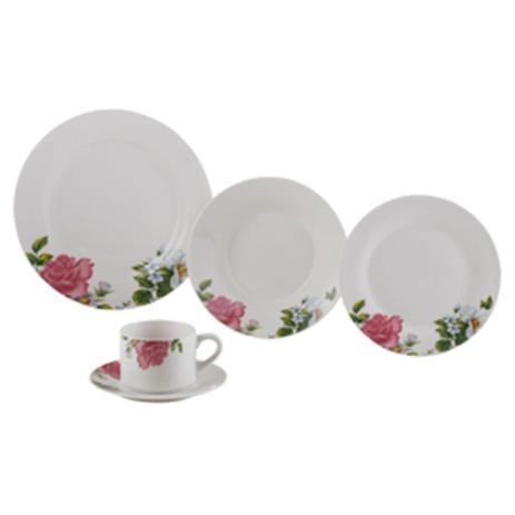 Aparelho de Jantar 20 peças de Porcelana Roses - Lyor Menor preço em Aparelho de Jantar 20 peças de Porcelana Roses - Lyor