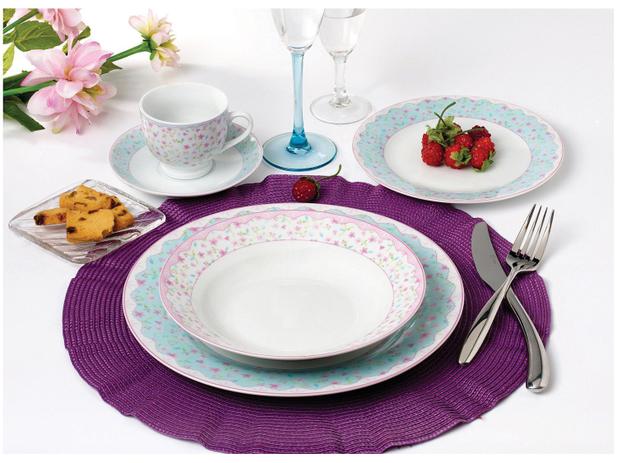 Aparelho de Jantar 30 Peças Casambiente Porcelana - Redondo Estampado Garden