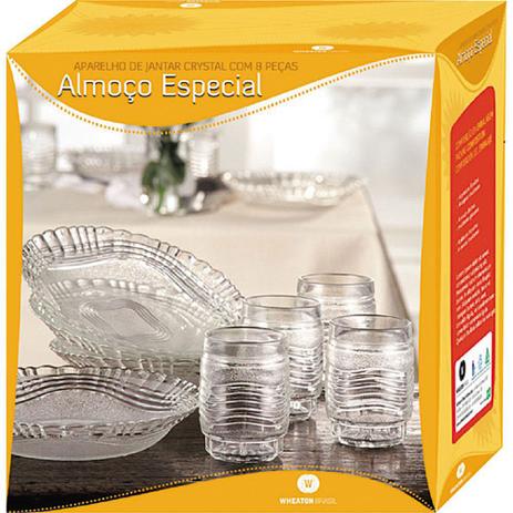 Aparelho de Jantar 8 Peças de Vidro Cristal Almoço Especial Wheaton Menor preço em Aparelho de Jantar 8 Peças de Vidro Cristal Almoço Especial Wheaton