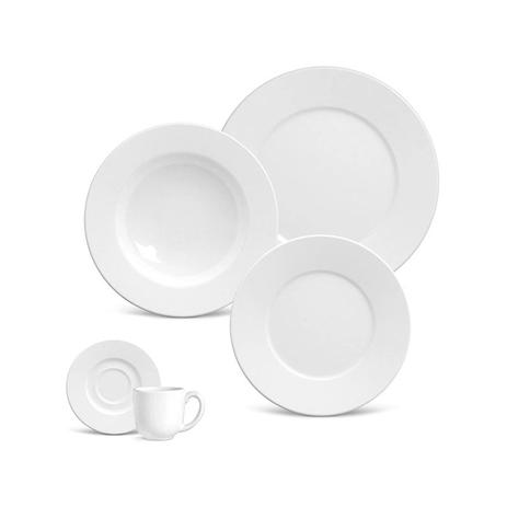 Aparelho de Jantar com 20 Peças Mônaco Branco - Porto brasil Menor preço em Aparelho de Jantar com 20 Peças Mônaco Branco - Porto brasil