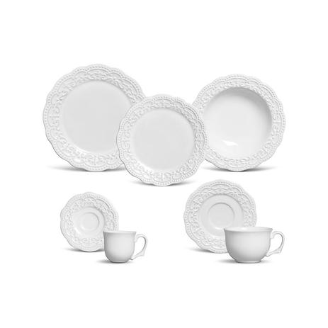 Menor preço em Aparelho de Jantar com 42 Peças Passion Branco - Porto brasil