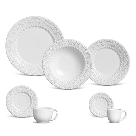 Aparelho de jantar esparta branco 42 pcs porto brasil Menor preço em Aparelho de jantar esparta branco 42 pcs porto brasil