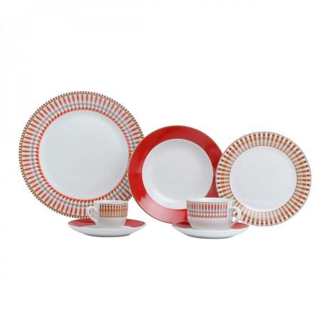 Aparelho de Jantar Porcelana 42 Peças Super White Colorado Mail Box Redondo Lyor Vermelho Menor preço em Aparelho de Jantar Porcelana 42 Peças Super White Colorado Mail Box Redondo Lyor Vermelho
