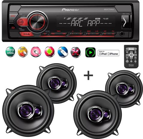 Aparelho de Som Pioneer Mvh-s118ui + Kit alto falantes 5 Pol Menor preço em Aparelho de Som Pioneer Mvh-s118ui + Kit alto falantes 5 Pol