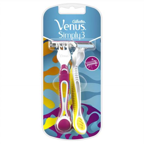 Aparelho depilatório gillette venus 3 c/2 feminino simply - Sem marca Menor preço em Aparelho depilatório gillette venus 3 c/2 feminino simply - Sem marca