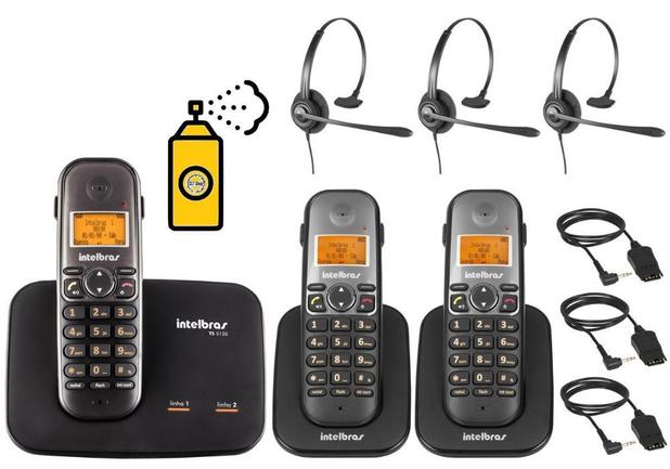 Aparelho Telefone Fixo S/ Fio Bina 2 Ramal Headset Intelbras Menor preço em Aparelho Telefone Fixo S/ Fio Bina 2 Ramal Headset Intelbras