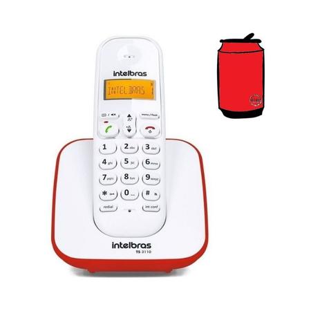 Aparelho Telefone fixo sem fio digital Branco Vermelho Bina - Intelbras Menor preço em Aparelho Telefone fixo sem fio digital Branco Vermelho Bina - Intelbras