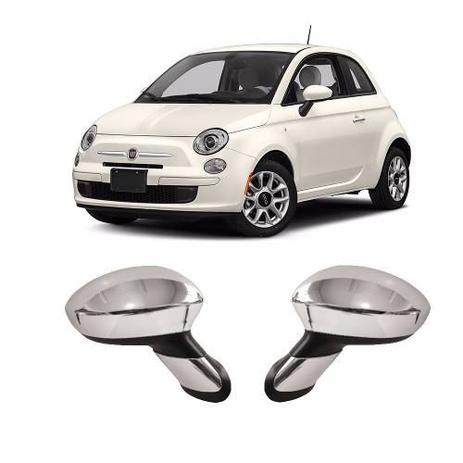 Aplique Cromado Fiat 500 2007 A 2017 capa Retrovisor Par - Shekparts Menor preço em Aplique Cromado Fiat 500 2007 A 2017 capa Retrovisor Par - Shekparts