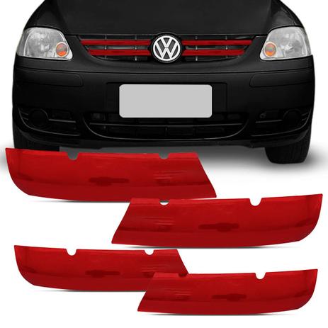 Aplique de Palheta para Grade Dianteira Fox Spacefox 03 a 09 Vermelho 4 Peças Excelente Acabamento - Nk brasil Menor preço em Aplique de Palheta para Grade Dianteira Fox Spacefox 03 a 09 Vermelho 4 Peças Excelente Acabamento - Nk brasil