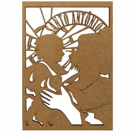 Aplique em MDF 15x10cm Santo Antônio - Palácio da Arte Menor preço em Aplique em MDF 15x10cm Santo Antônio - Palácio da Arte