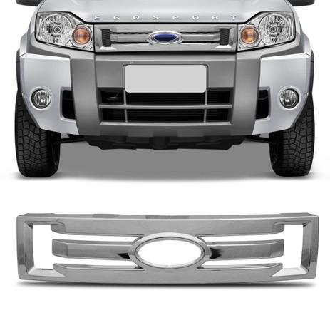 Aplique Grade Dianteira Ecosport 2010 a 2012 Cromado Excelente Acabamento - Nk brasil Menor preço em Aplique Grade Dianteira Ecosport 2010 a 2012 Cromado Excelente Acabamento - Nk brasil