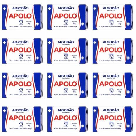 Apolo Algodão Caixinha 50g (Kit C/12) Menor preço em Apolo Algodão Caixinha 50g (Kit C/12)