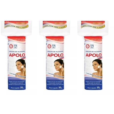 Apolo Algodão Disco Ziplock 35g (Kit C/03) Menor preço em Apolo Algodão Disco Ziplock 35g (Kit C/03)