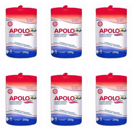 Apolo Algodão Rolo 250g (Kit C/06) Menor preço em Apolo Algodão Rolo 250g (Kit C/06)