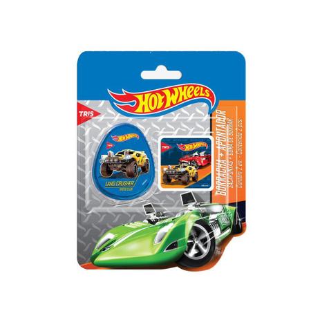 Apontador + Borracha Hot Wheels - Tris é boa?