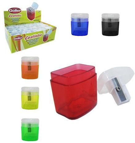 Apontador com deposito cestinha com 12 peças colors - Daiwa/goller Menor preço em Apontador com deposito cestinha com 12 peças colors - Daiwa/goller