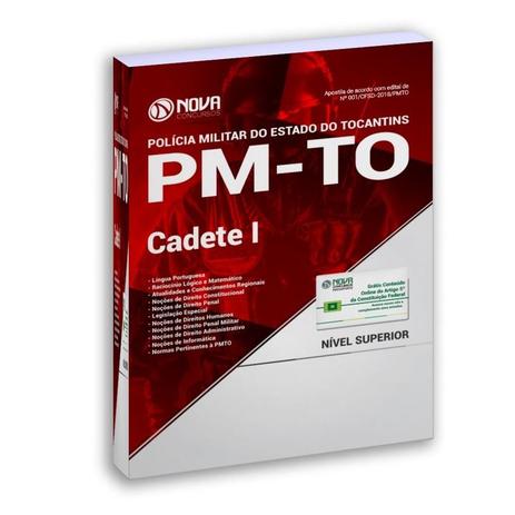 Apostila Impressa Concurso Cadete I Polícia Militar TO 2018 - Editora nova oficial Menor preço em Apostila Impressa Concurso Cadete I Polícia Militar TO 2018 - Editora nova oficial