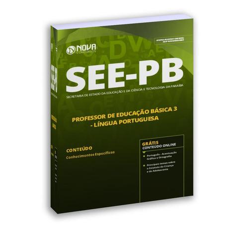 Apostila See-Pb 2019 Professor De Língua Portuguesa - Editora nova oficial Menor preço em Apostila See-Pb 2019 Professor De Língua Portuguesa - Editora nova oficial