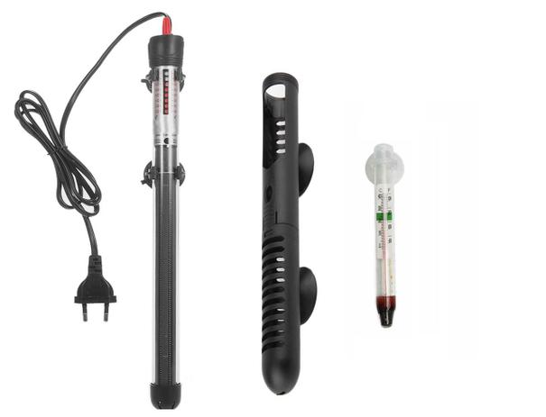 Aquecedor Automático Aquário 50W 220v +Termômetro+Protetor - Betta e cia Menor preço em Aquecedor Automático Aquário 50W 220v +Termômetro+Protetor - Betta e cia