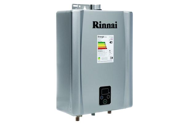 Aquecedor de Agua a Gás Eletrônico E17 TOP Rinnai GLP Prata Menor preço em Aquecedor de Agua a Gás Eletrônico E17 TOP Rinnai GLP Prata