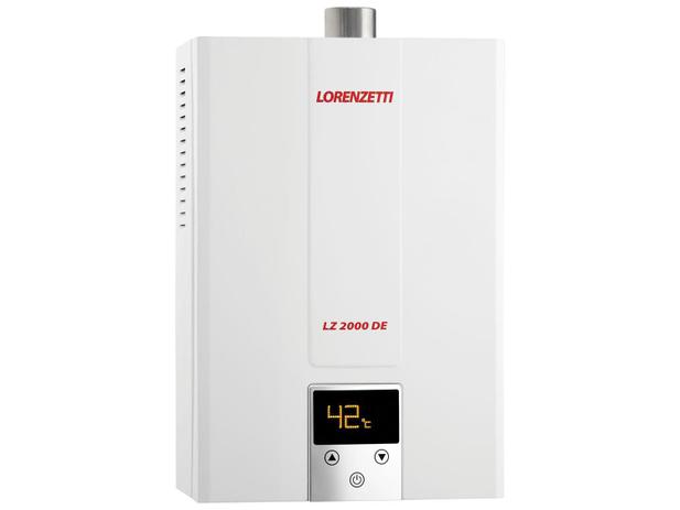 Aquecedor de Água à Gás Lorenzetti Eletrônico - Digital LZ 2000DE GLP Vazão 20,0 l/min Menor preço em Aquecedor de Água à Gás Lorenzetti Eletrônico - Digital LZ 2000DE GLP Vazão 20,0 l/min