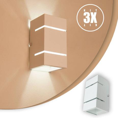 Arandela 2 Focos Com Frisos E Fachos Branca Externa Parede Muro KIT 3 unidades - Lcgeletro é boa?