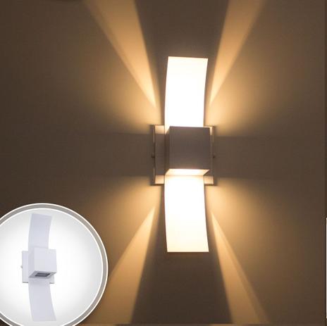Arandela box com aba 2 focos em alumínio - luminária branca st890 - Starlumen Menor preço em Arandela box com aba 2 focos em alumínio - luminária branca st890 - Starlumen