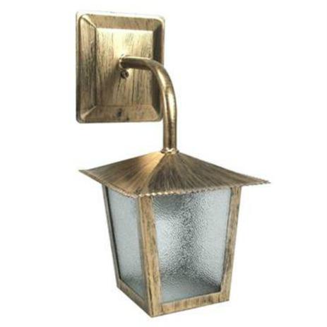 Arandela Colonial 30cm em Aço Luminária Ouro Velho Quadrada Externa Parede Retrô Vintage L2B Ideal Menor preço em Arandela Colonial 30cm em Aço Luminária Ouro Velho Quadrada Externa Parede Retrô Vintage L2B Ideal