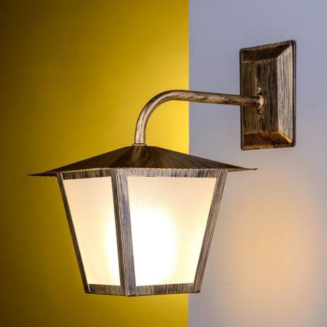 Arandela Colonial Quadrada Média 01 E27 - Ouro Velho - Ideal iluminação é boa?